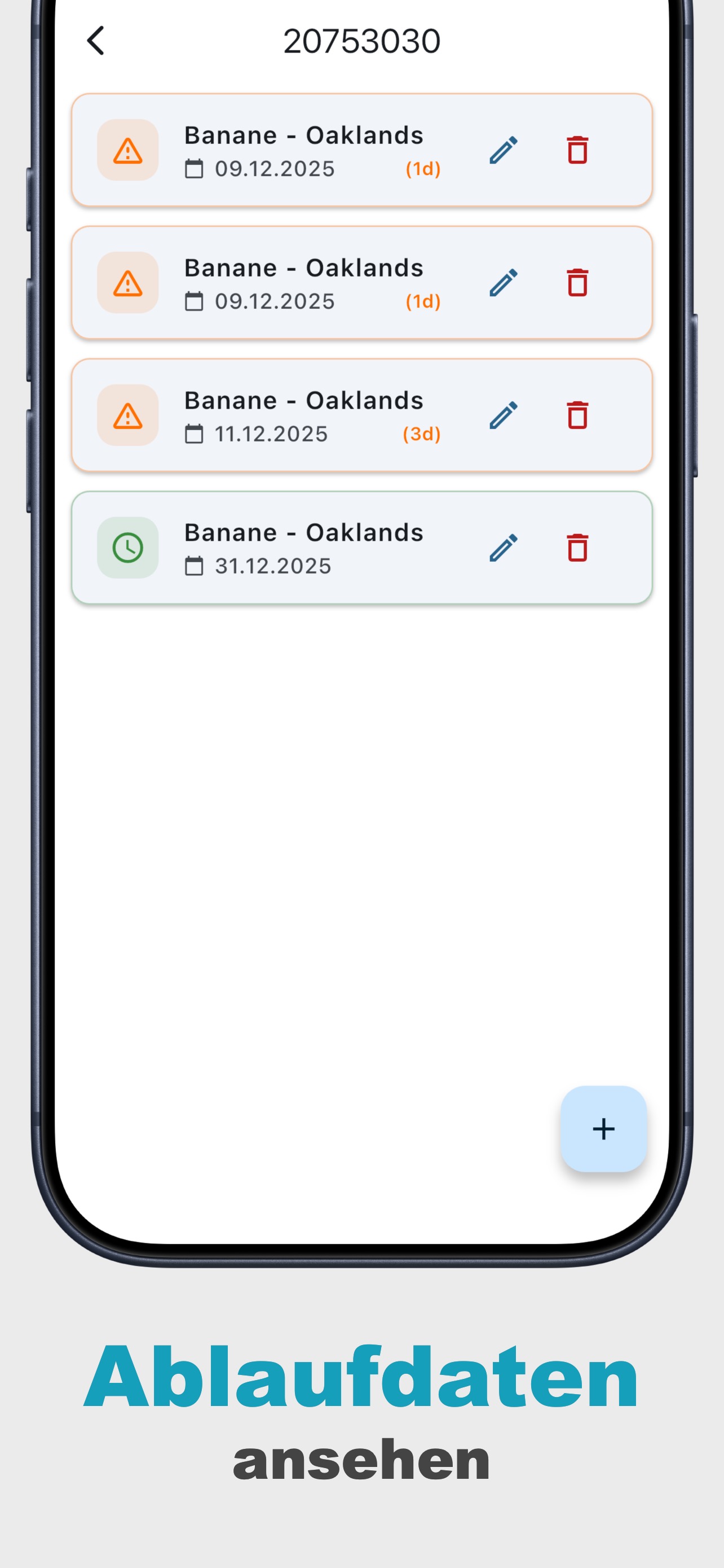 Screenshot Ablaufdaten